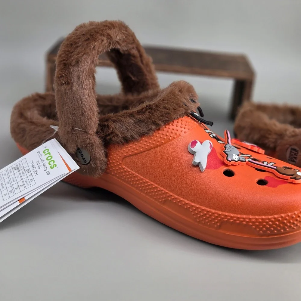 Crocs South Park Kenny Classic Lined Clog Unisex M8 W10 Orange Faux Fur 211499